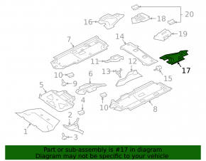 Rear left underbody protection for Porsche Cayenne 19-23