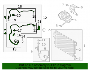 Kia Optima 14-16 hybrid air conditioner heater condenser tube