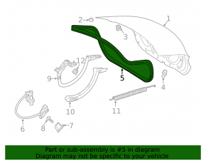 Mercedes A-class V177 19-22 trunk lid seal