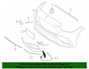 Front bumper cover left Mercedes C-class W206 300 22-25 AMG pkg