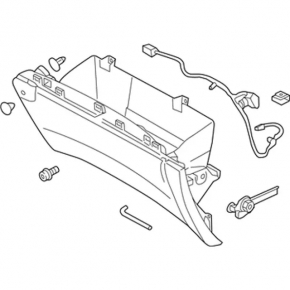 Ford Edge 15-24 black glove compartment with airbag