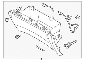 Ford Edge 15-24 black glove compartment with airbag