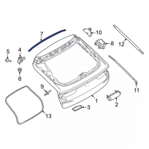 Rubber seal for Ford Mustang Mach-E 21-23 upper trunk door