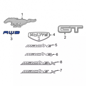 Ford Mustang Mach-E 21-25 AWD Tailgate Emblem