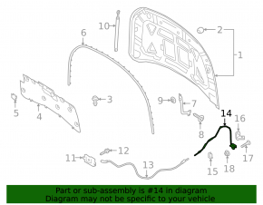 Ford Escape MK4 Bonnet Release Cable 23 - Front