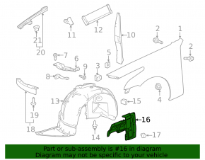 Arch protection side left Cadillac CTS 14-19