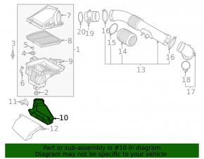 Air duct from the air intake of the Kia Sorento 21-26 HEV, PHEV