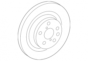 Brake disc rear right Lexus LS460 LS600h 07-12 RWD