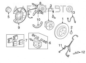 Rear left brake disc Lexus LS460 LS600h 07-17 RWD