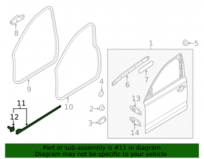Door seal front right lower Audi A6 C7 12-18
