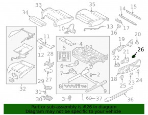 Audi Q7 16-25 Black Driver's Seat Massage Button