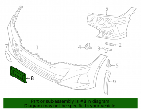 BMW 3 G20 23-25 Front Bumper License Plate