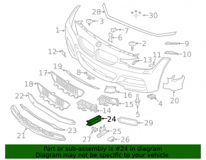 Front bumper reinforcement fang left BMW 3 F30 12-18