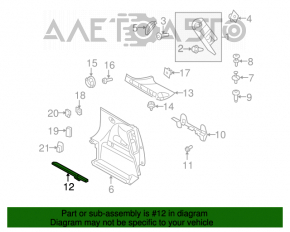 Arch trim left Mini Cooper Clubman R55 07-14 black torn