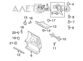 Arch trim left Mini Cooper Clubman R55 07-14 black torn