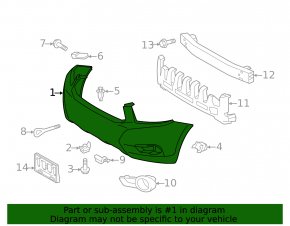 Front Bumper Naked Toyota Highlander 08-10