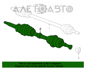 Drive axle shaft front left Chrysler 200 11-14 2.4 6-speed