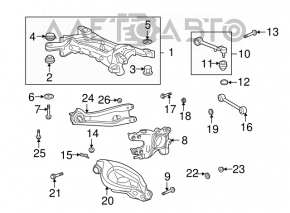 Lower control arm for rear left spring, Acura MDX 2013