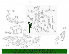 Lexus CT200h 11-17 Hood Lock Plate