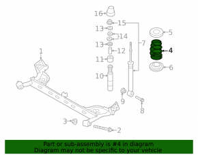 Rear right spring Nissan Leaf 11-13, stiffness 4, brown