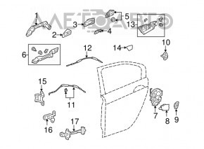 Door hinge lower rear left Acura MDX 14-20