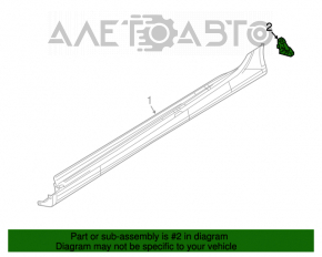 Rear left threshold mount Chrysler 200 15-16