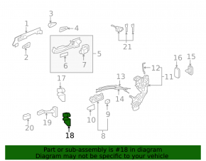 Lower front left door hinge for Lexus LS460 LS600h 07-17