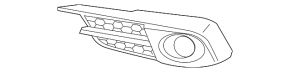 Left bumper grille Honda Civic X FC 16-21 with PTF, without radar, jp build