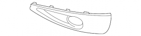 Left front bumper lip trim for fog lights, VW Touareg 11-14