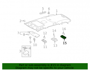Ceiling light rear Toyota Highlander 08-13 gray