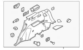 Left arch trim Kia Sorento 16-18 black for 3rd row