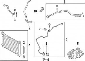 Air conditioner tube condenser-compressor Lexus UX200 19-