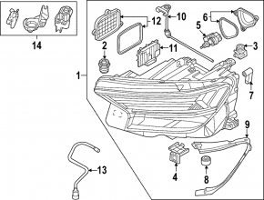 Front right headlight seal for Audi Q4 e-tron 22-25