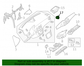 Front panel air duct deflector central Mercedes CLA 14-19 black with chrome