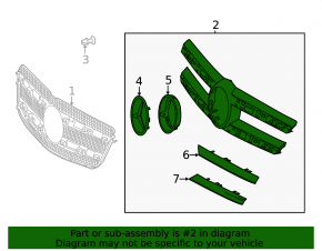 Grille cover for Mercedes GL-class X166 13-16 without radar