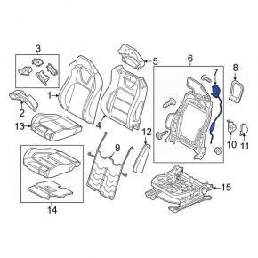 Ford Mustang mk6 Driver's Seat Recline Lever 15-