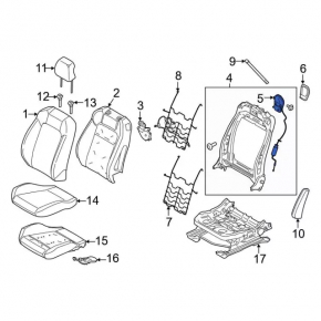 Ford Mustang mk6 Driver's Seat Recline Lever 15-
