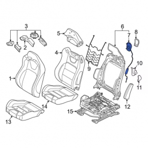 Ford Mustang mk6 Driver's Seat Recline Lever 15-