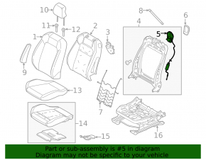 Ford Mustang mk6 Driver's Seat Recline Lever 15-