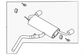 Ford Escape MK4 2020 hybrid FWD exhaust manifold with actuator, heater and catalytic converter, rusty