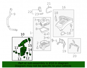 Air Duct for Filter with Dust Collector GMC Terrain 10-17