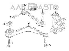 Lower front right control arm BMW 3 G20 19-26 AWD front