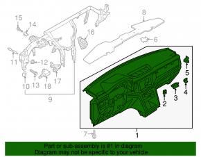 Dashboard front panel without AIRBAG VW Atlas 18-19