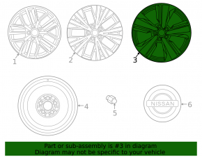 Wheel disk R19 x 7.5J ET40 Nissan Rogue 21-23