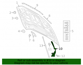 Left hood hinge for Audi E-Tron 19-23