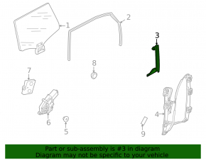Rear right door glass guide Audi Q7 4L 10-15