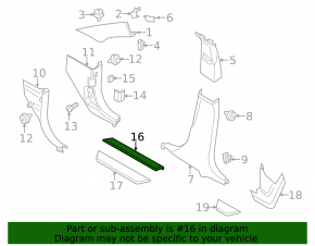 Door sill trim inner front right BMW X3 F25 11-17 black