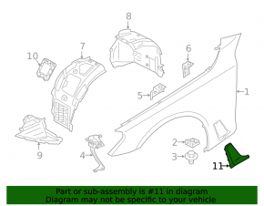 Front right fender duct BMW 7 G11 G12 16-19 chrome