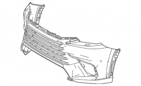Bare front bumper Lexus TX350 TX500h 24-26 F Sport