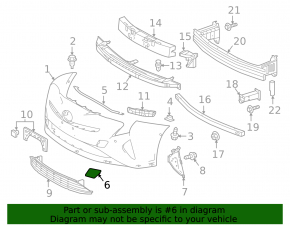 Front Bumper Tow Hook Cap Left Toyota Prius 50 16-18